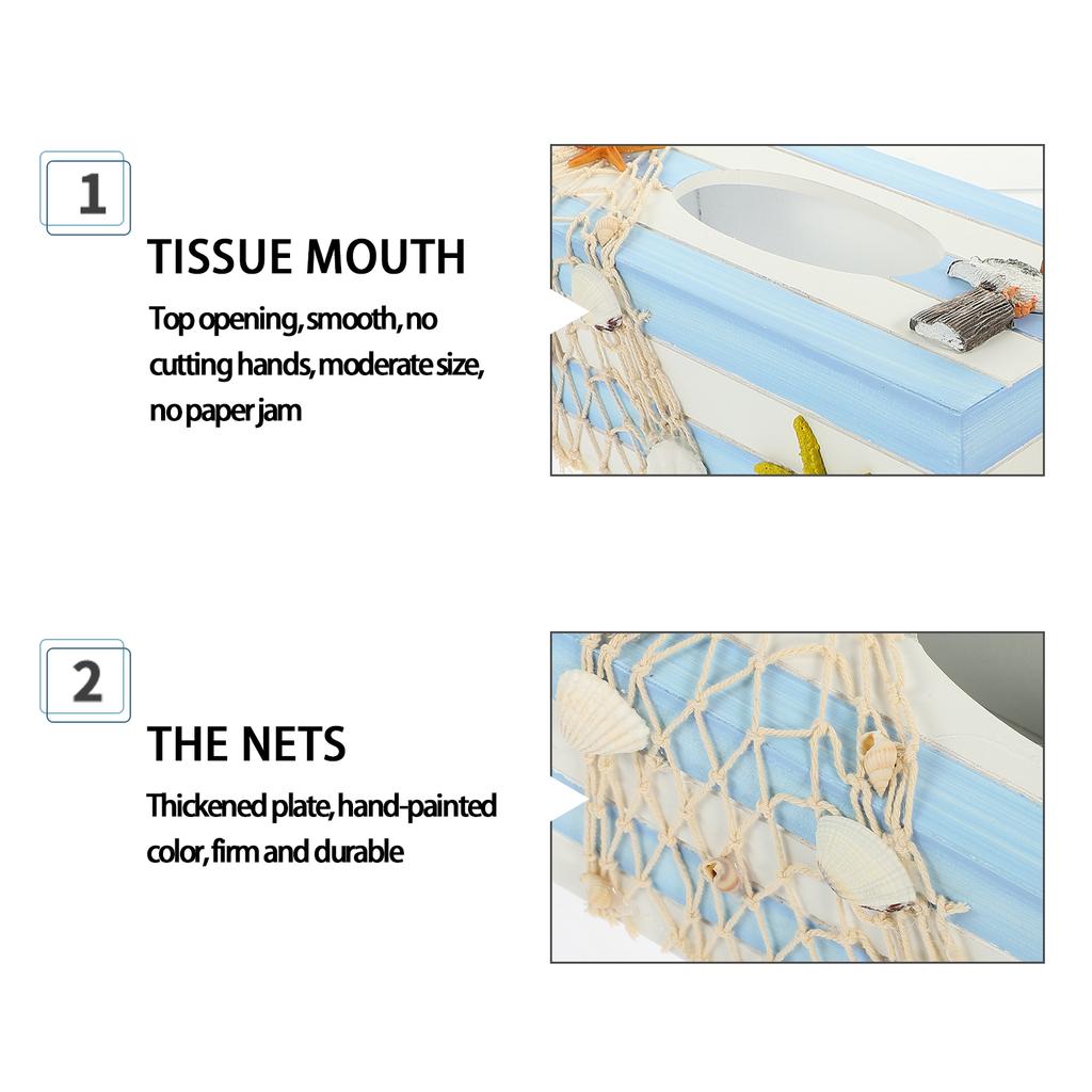 1pcs Sailboat Tissue Box Holder Wooden Napkin Storage Case For Living Room Bedroom Office Desktop Tissue Box Cover Container