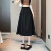 Working Skirt for Women In Summer, Small High-waisted Mid-length Drawstring A-line Umbrella Skirt