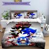 3pcs Sonic & Shadow Epic Adventure Poster Quilt Set - Soft and Comfortable Bedroom, Guest Room and Dorm Decor Bedding Set 1 Quilt Cover + 2