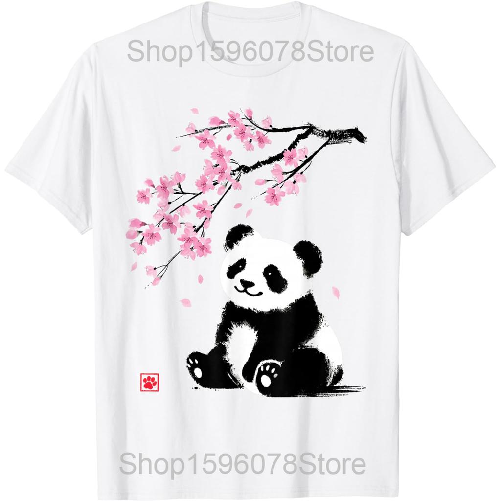Retro Panda Rock Music Funny Panda T Shirts Men Cotton Humor Streetwear Tee Shirt Short Sleeve Unisex Loose Clothing