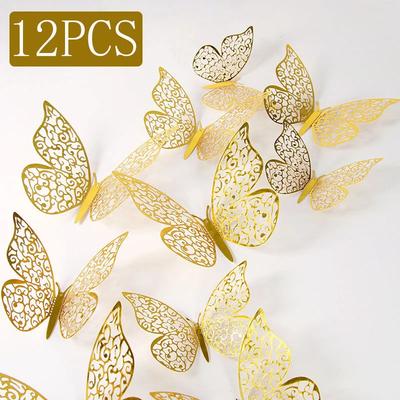 12 Stücke Mode 3D Hohl Schmetterling Kreative Wandaufkleber Für DIY Wandaufkleber Moderne Wandkunst Home Dekorationen DIY Geschenk