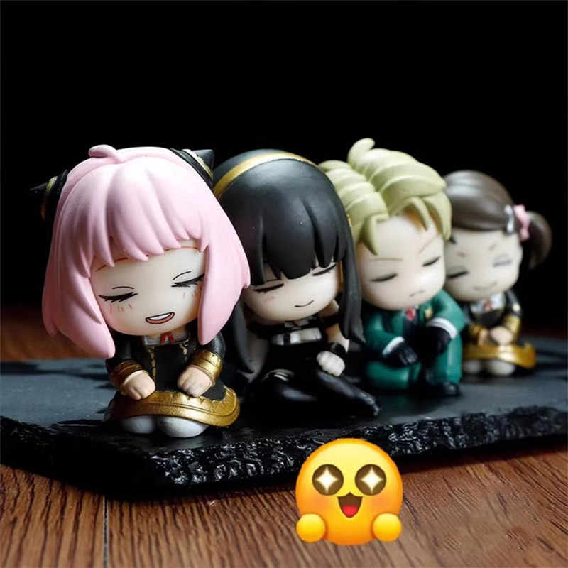 Anime SpyxFamily Figures Cute Loid Forger Statue Kawaii Anya Yor Forger Sleeping Action Figurine Decoration Desk Accessories