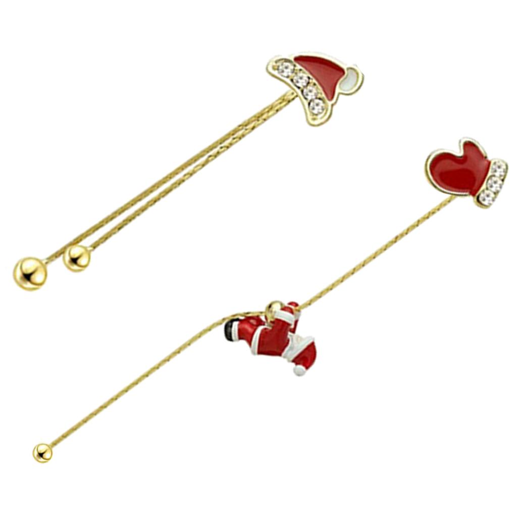 Christmas Themed Earrings Asymmetric Long Tassels Drop Earrings Ear Accessories for Holiday Parties and Gatherings
