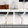 Curtain Hooks Stainless Steel Hooks Metal Single Prongs Pinch Pleat Drapery 70 Pcs Hook Long S Hooks Pinch Pleat (70 pcs)