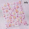 Yellow Green Pink Gradient Polarized Lilies Semi Translucent Jelly 3D Self Adhesive Nail Art Stickers Flowers Manicure Decals