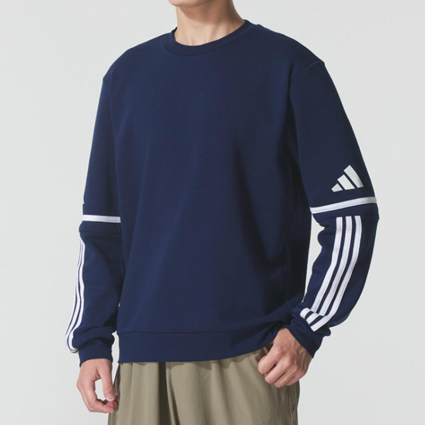 adidas Sq25 Felpa da Calcio Crew Uomo Felpa Blu Navy Bianco JM3547