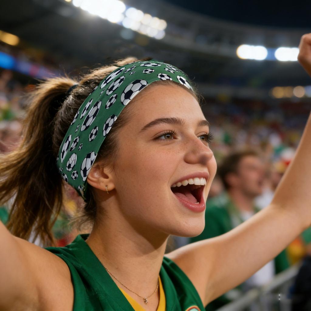 Football Headbands, Cheering Headbands, Elastic Sports Headbands, Men's and Women's Sweat Wicking Headbands, Football Matches