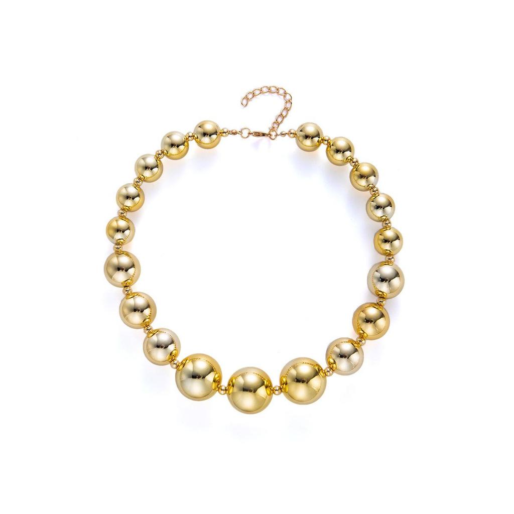 European Geometric Beaded Necklace: Luxe Punk-Inspired Sweater Chain for Women