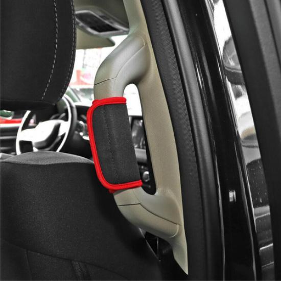 For 2019-2024 Dodge Ram 3500/2500/1500 Red A/B Pillar Handle Soft Cloth Cover 4P