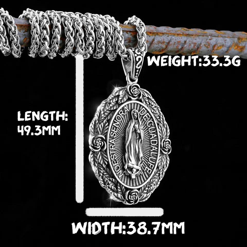 Edelstahl Jesus Kreuz Anhänger Wikinger Halskette Herren Schild Drachentöter Amulett Anhänger Nikolaus Jugend Schmuck