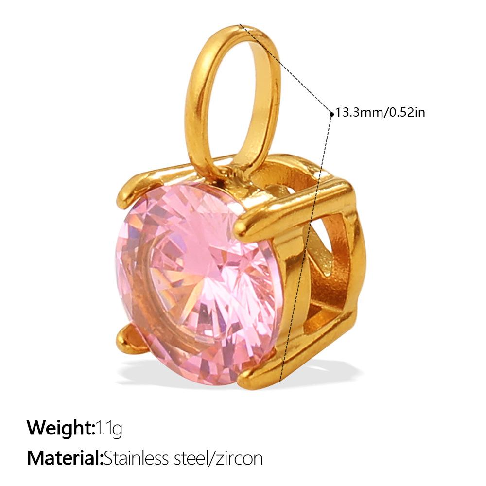 Yori 2Pcs Stainless Steel Gold PVD Plated Cubic Zirconia Pendant for DIY Necklace Bracelet Earring Jewelry Making Accessories