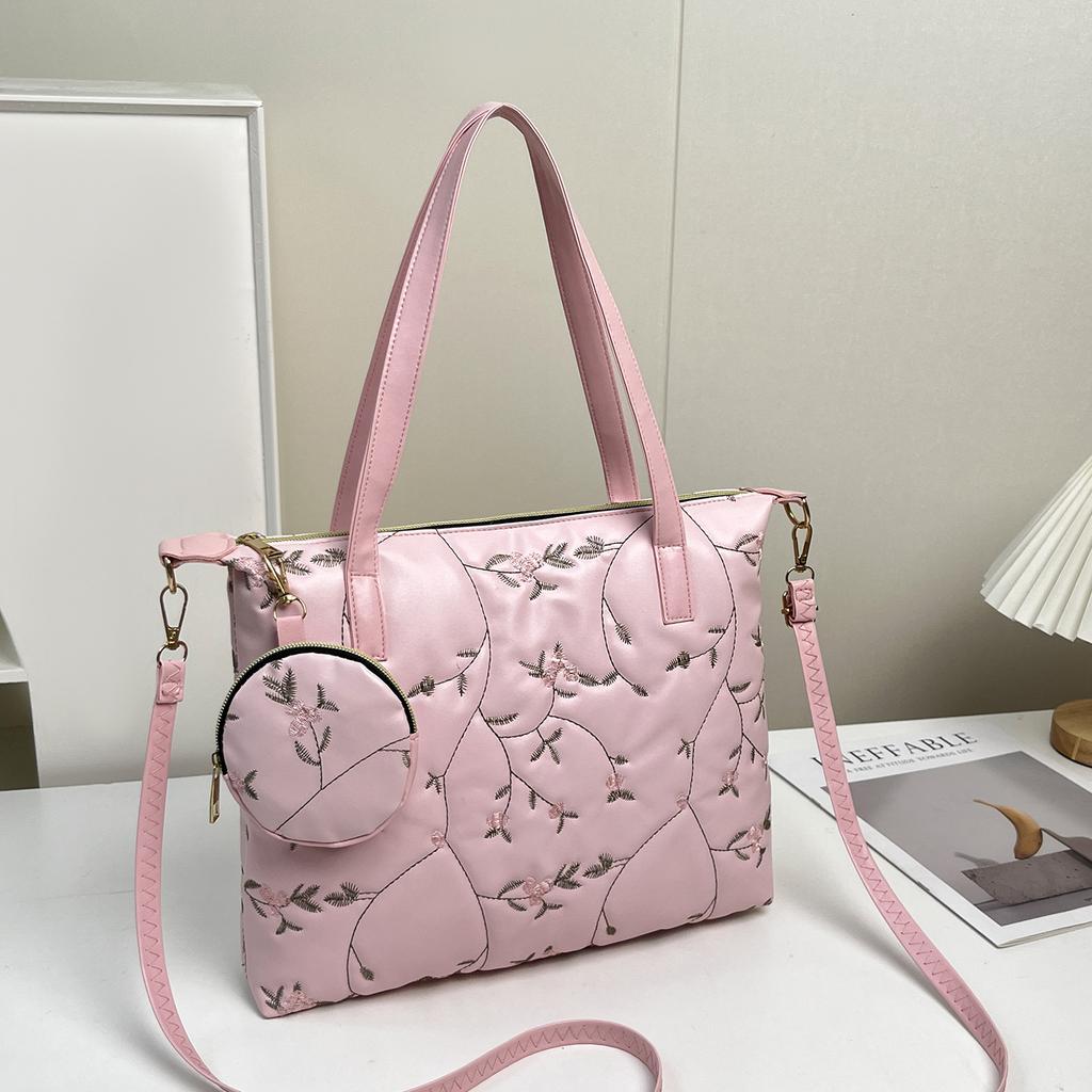 JYL TS Women's Sling Bags  Large Capacity Bag 001 Hand Shoulder PU Embroidered Flower Fashion Women Bag