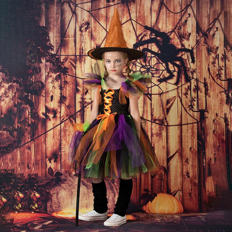 Disfraces de Halloween para Niñas Falda Tutú para Niñas Falda Cosplay Sombrero