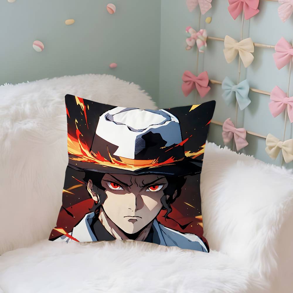 Kibutsuji Muzan Pillow Case Cushion Cover Soft Cute Throw Pillow Case For Car Sofa Pillowcase Polyester With Zipper