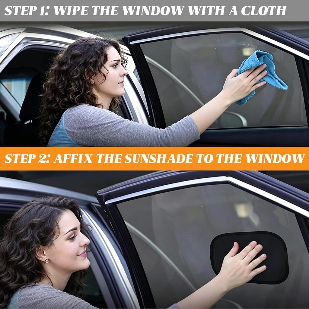 2 Pack Windshield Sun Shade Static Cling, 9.6"x6.6" Mini Car Sun Visor Shades, Car Shade for Windshield, Windshield Sun Shade Static Cling for