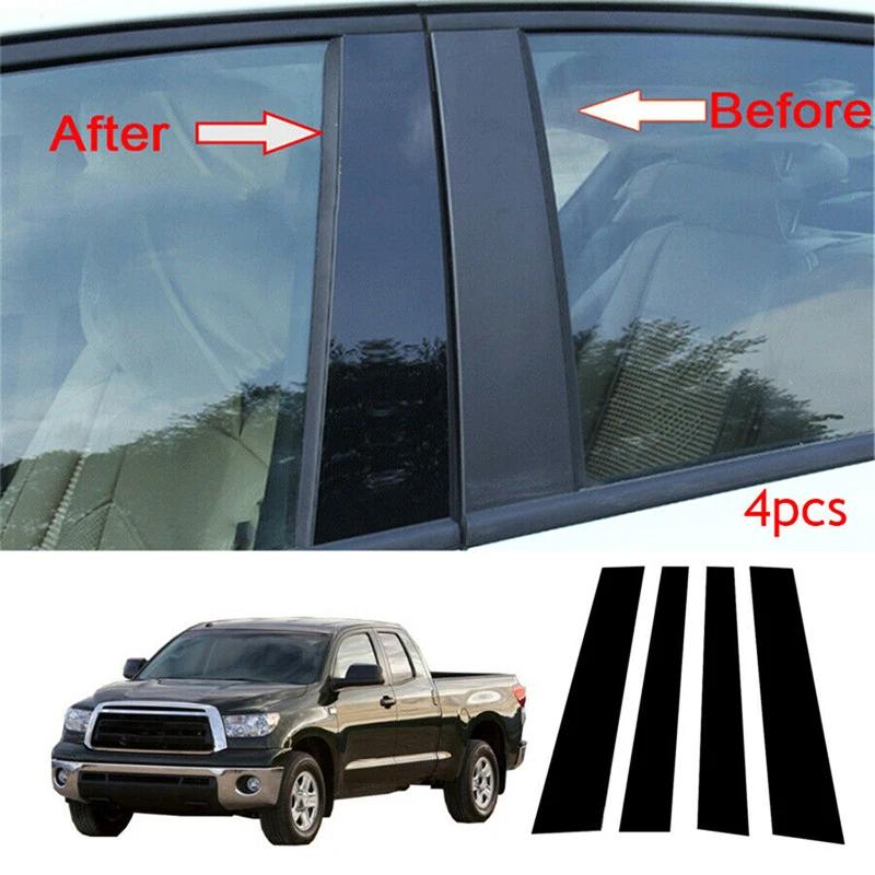 4Pcs Pillar Posts Window Molding Cover Trim Sticker for Toyota Tundra Crew Max Cab/Double Cab 2007-2020 Car Accessories