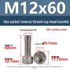 Yigu Yigu 304 Stainless Steel Reverse Thread Knurled Hex Socket Cup Head M6-M12 Screws