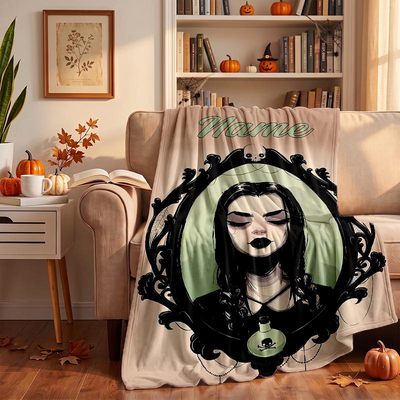 Wednesday Custom Flannel Blankets Soft Warm Cozy Throws for Home Decor Holiday Gifts