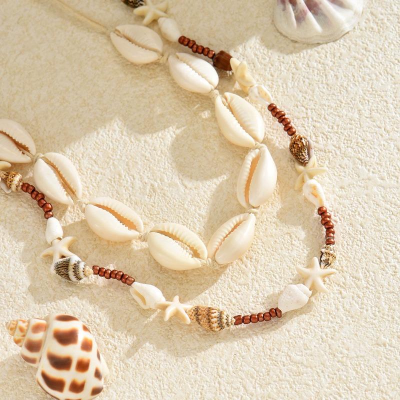Bohemian Necklace Fashion Vacation Style Shell Necklace Women's Vintage Versatile Conch Stacked Accessories