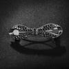 Clip de Primavera de Circonita Blanca Flor de Pedrería Brillante Clip Superior Clip Horizontal Elegante Adorno para el Cabello de Moda para Madres