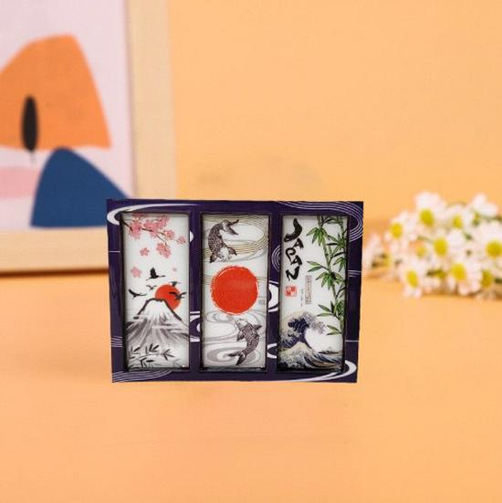 Japanese Epoxy Wood Refrigerator Magnets - Cute Cartoon Cultural Souvenirs, Soft Magnetic