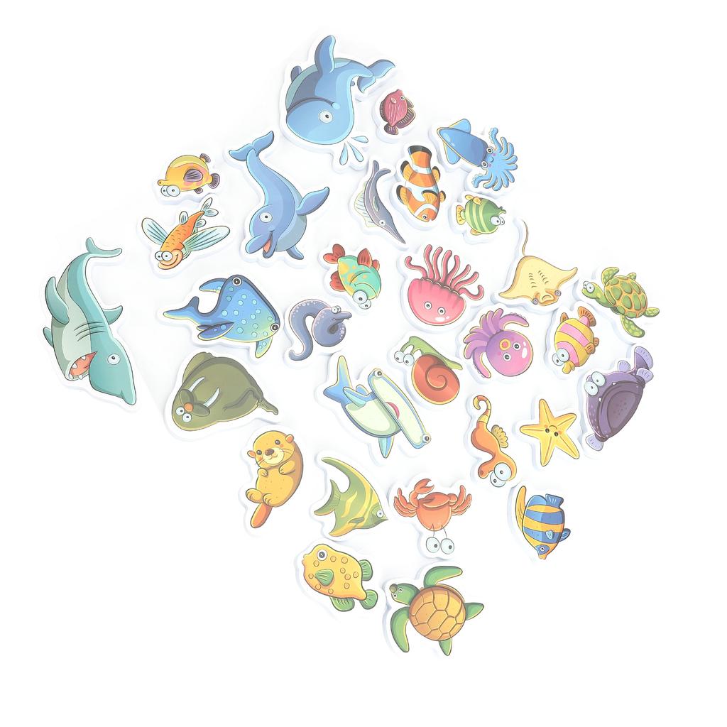 Babybadewanne Ozeantiere Puzzle Spielzeug Set EVA Kinder Badespielzeug Badewannenpuzzle für Dusche und Badewanne