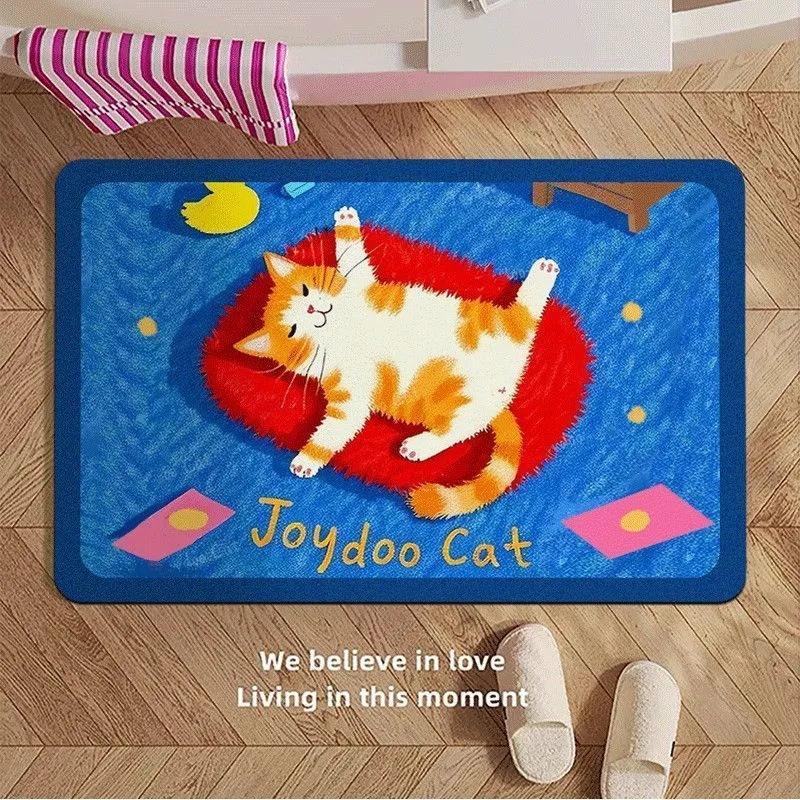 Cats Stage Party Oil Painting Art PVC Coil Doormat Cuttable Anti Slip Entrance DoorMat Dirt Sand Trapping Shoe Scraper Floor Rug