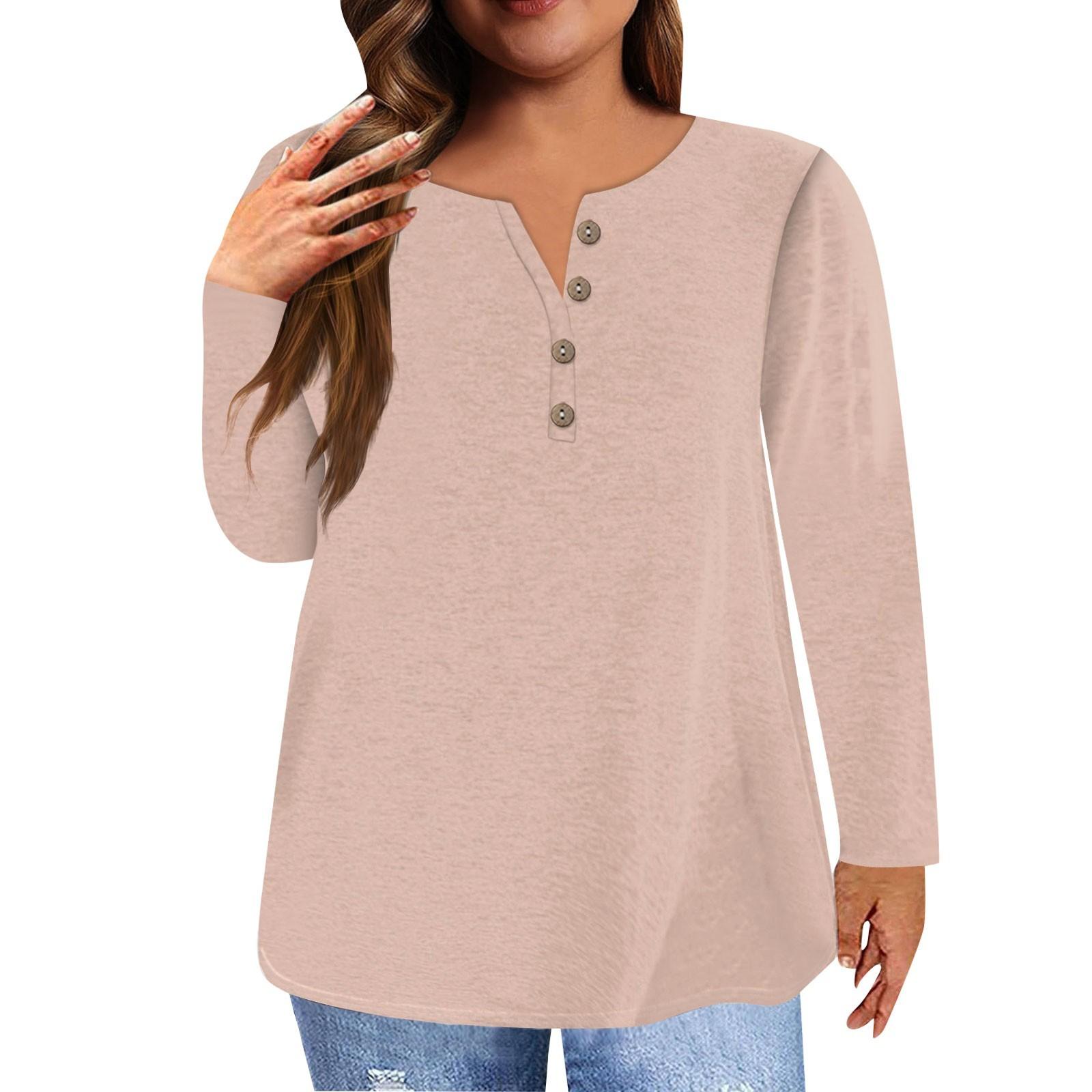

Женская футболка больших размеров с воротником на пуговицах, с длинными рукавами, однотонные повседневные топы XXXL хаки