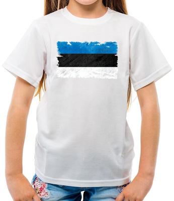Estonsko Grunge Vlajka - Dětské Tričko - Tallinn Evropa Země Estonsko Cestování