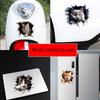3D Cat Car Stickers Auto Body Bumper Cover Scratches Motorcycle Front Cowl Fuel Tank Decor Removable Animal Vehicle Accessories
