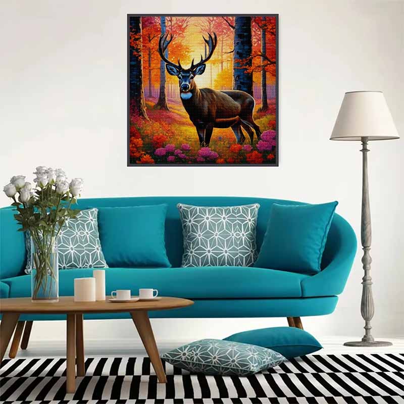 New Arrival 5D DIY Full Circle Diamond Painting "Elk" Embroidery Cross Stitch Home Decor Gift