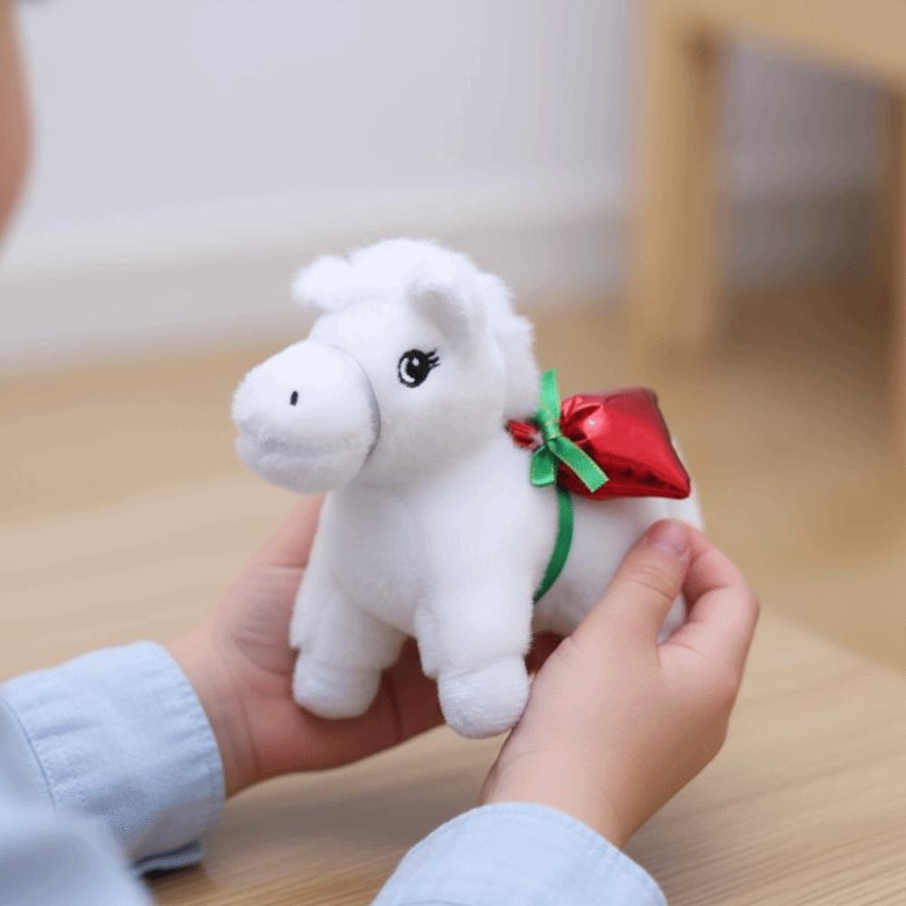 Chinese Style Vintage Pony Plush Keychain PP Cotton Chinese Horse Plush Keyring Birthday Gift