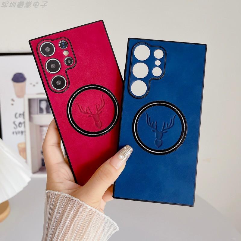 Applicable to Samsung S25u mobile phone case, new magnetic cloth pattern Elk note20 anti-drop cover feeling S24P all-inclusive