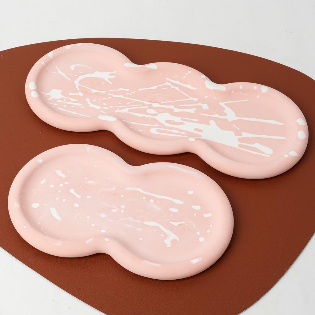 Concrete Triple Circular Tray Silicone Mold DIY Coaster Craft Making Plaster Resin Jewelry Storage Plate Casting Molds Home Deco