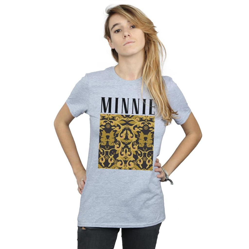 Disney Womens/Ladies Minnie Mouse Baroque Pattern Cotton Boyfriend T-Shirt