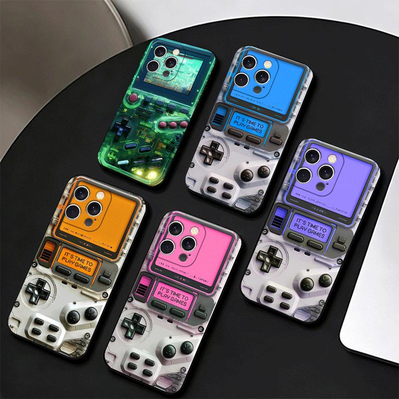 Soft Phone Case For iPhone 17 16 Pro Max 15 Game Console Fashion Boy 16E 17E 14 Plus 13 Mini 12 XS 7 SE 8 Air Black Cover Shell