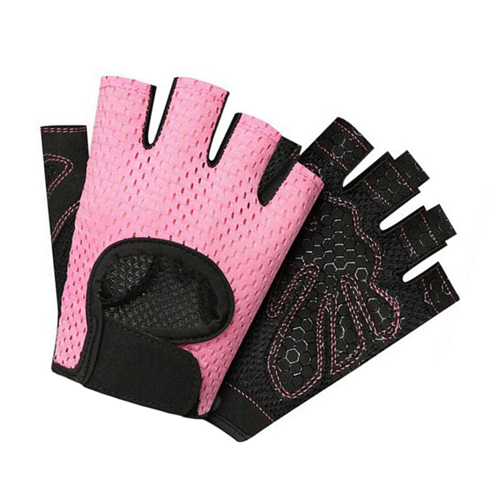 

Фитнес-перчатки Перчатки для тренировок для мужчин и женщин Перчатки для упражнений для тяжелой атлетики, велоспорта, тренировок S розовый