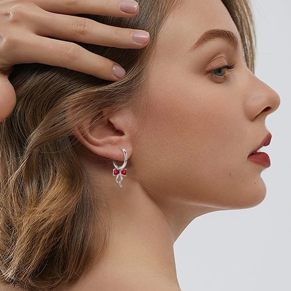 Christmas Bow Jewelry Set Copper Fashion Earring Necklace Ring Bracelet Tie Set Original Women Fine Festival Gift