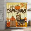 Thanksgiving Day Shower Curtain Pumpkin Turkey Design Waterproof Bathroom Decor For Fall Season Home Decoration With Hook Rings