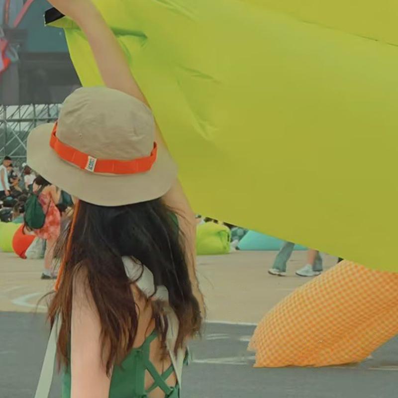 Inflatable Banana Bed Folding Sofa Pillow For Beach Air Bed Portable Outdoor Camping Air Cushion Sleeping Bed With Pillow