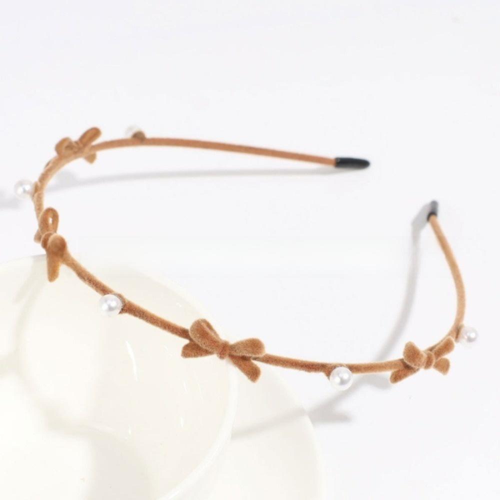 Zinc Zinc Alloy Flower Headband Plush Women Hair Hoop Personality Bow Hairband  Headwear