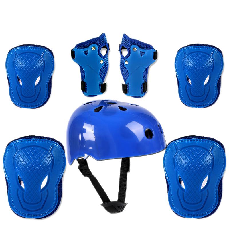 Children's Protective Gear Set for Roller Skating Skateboard Cycling Go Karts Outdoor Sports Gear for Kids 7-Piece Set on Sale
