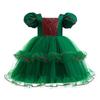 Kids Girls Santa Claus Xmas Elf Princess Sequins Tutu Dress Children Christmas New Year Cosplay Costumes Kindergarten Performance Role Play Outfit