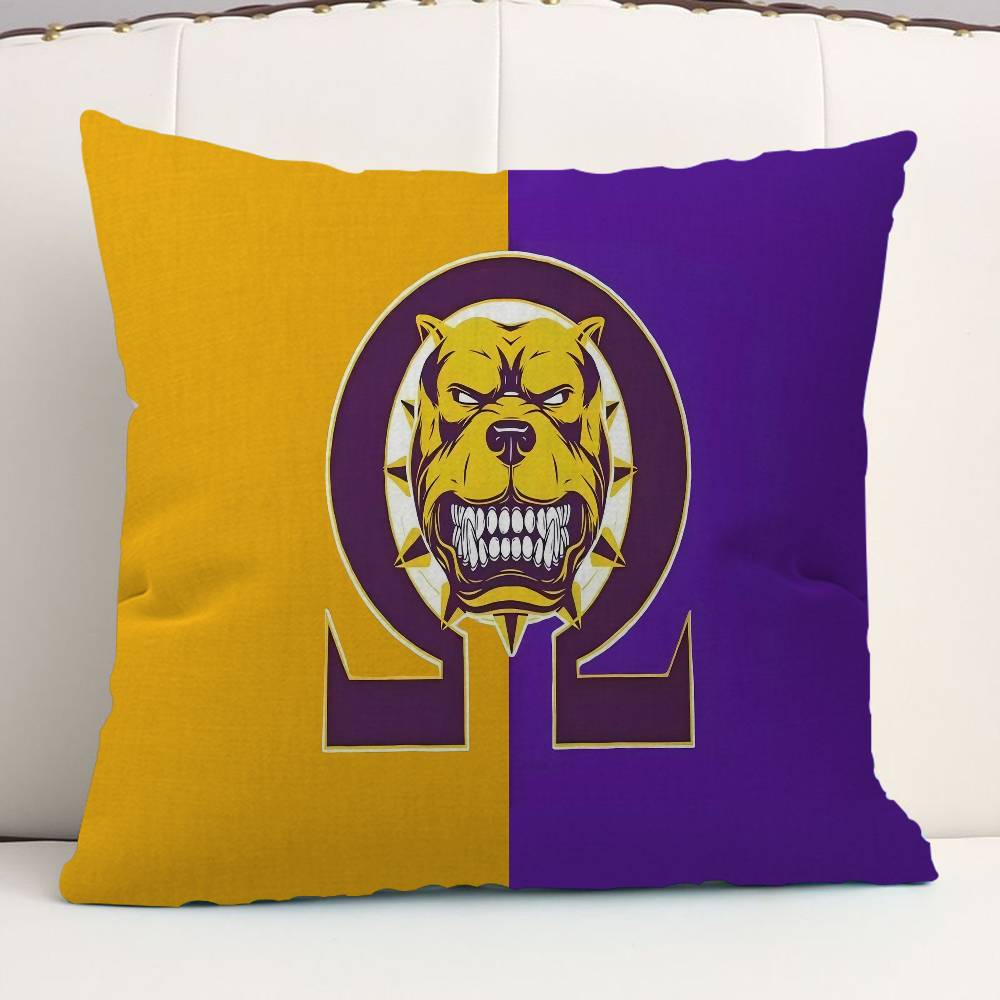 African American Omegas Psi Phi Cushion Cover Inches Farmhouse Decor Home Throw Pillow Covers For Couch Decorations