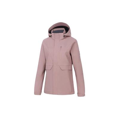 Li Ning Fitness Series Solid Color Hooded Water-Resistant Sports Windbreaker Women Outerwear Light-Pink AFDT750-2