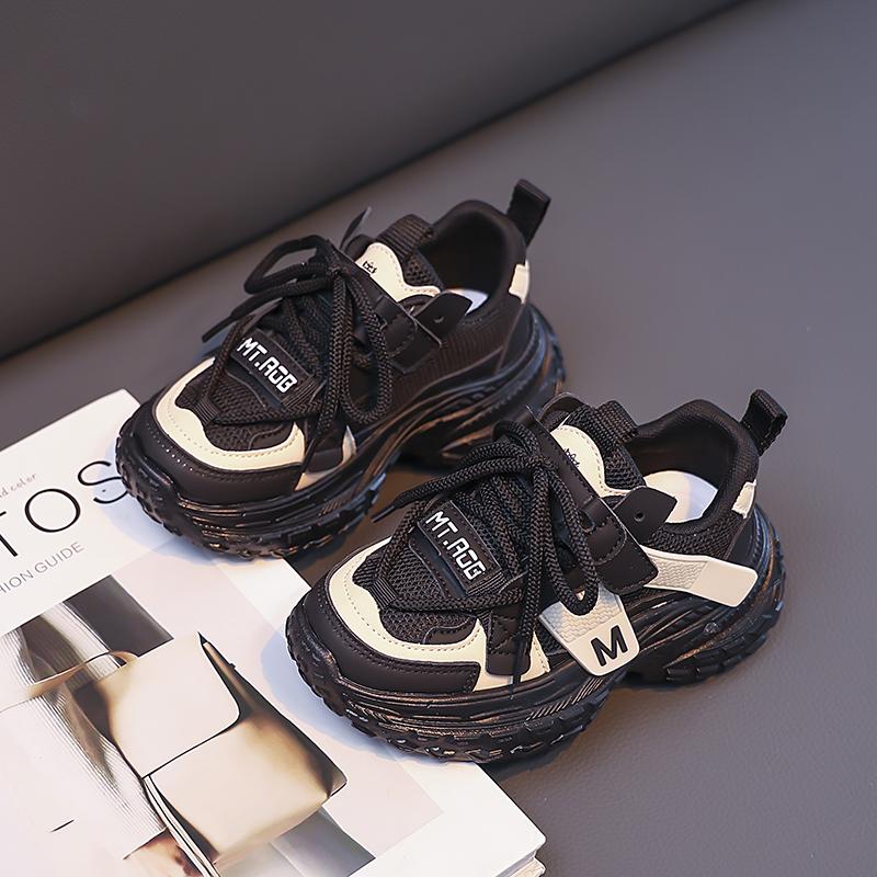 Students Running Shoes Non-slip Thick Soft Sole Kids Basketball Shoes Mesh Breathable 2025 New Children Sports Shoes Comfortable