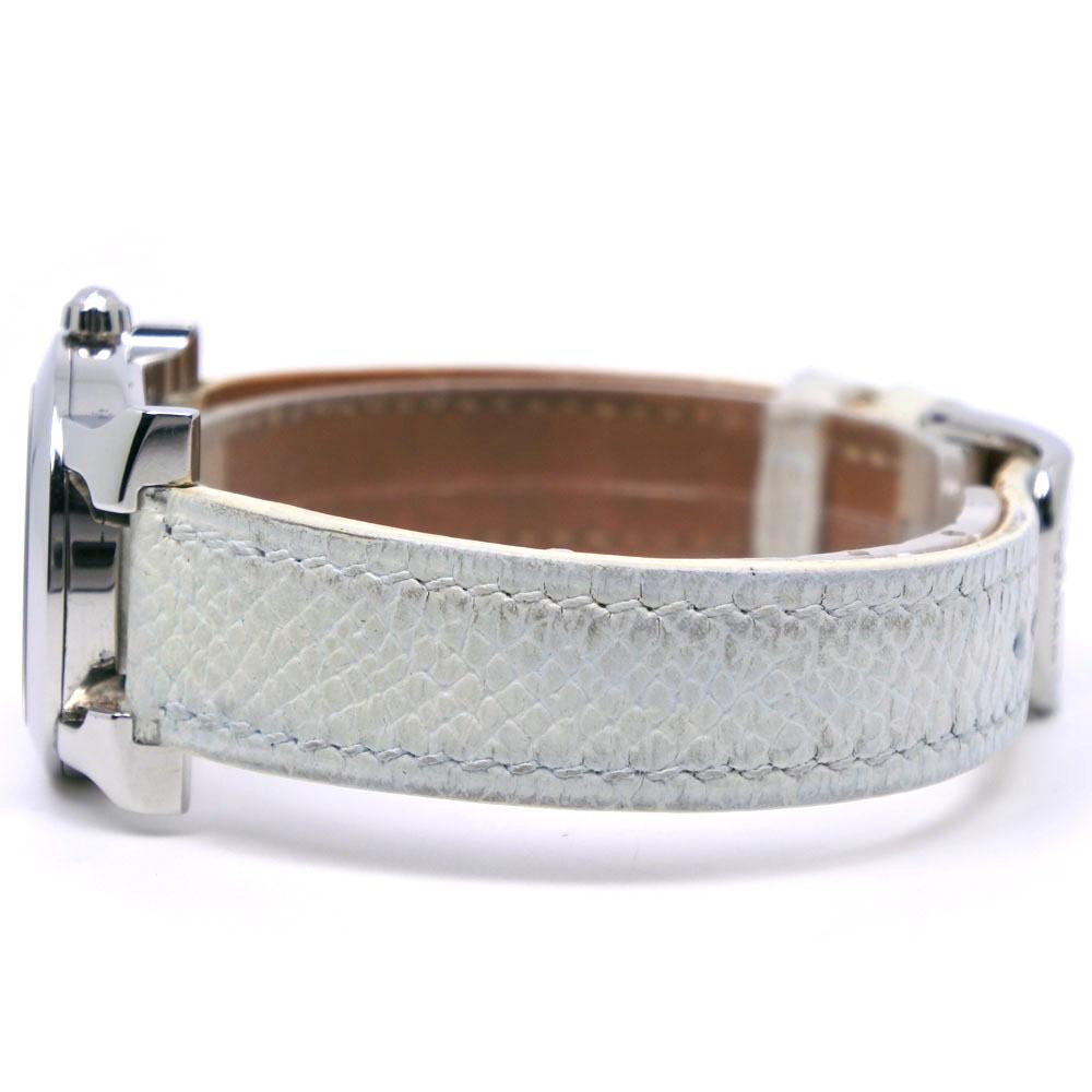 Hermes Heure H Watch Watches HR1.210 SilverDial Stainless Steel/Embossed Leather Quartz Analog Display Women Used