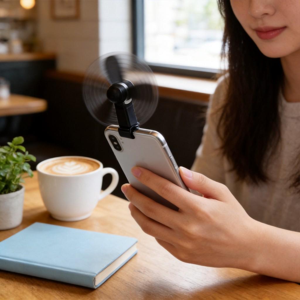 Small Pocket Phone Fan With Soft Blades, Mini Lightning Connector Fan For Iphone Summer Cooling