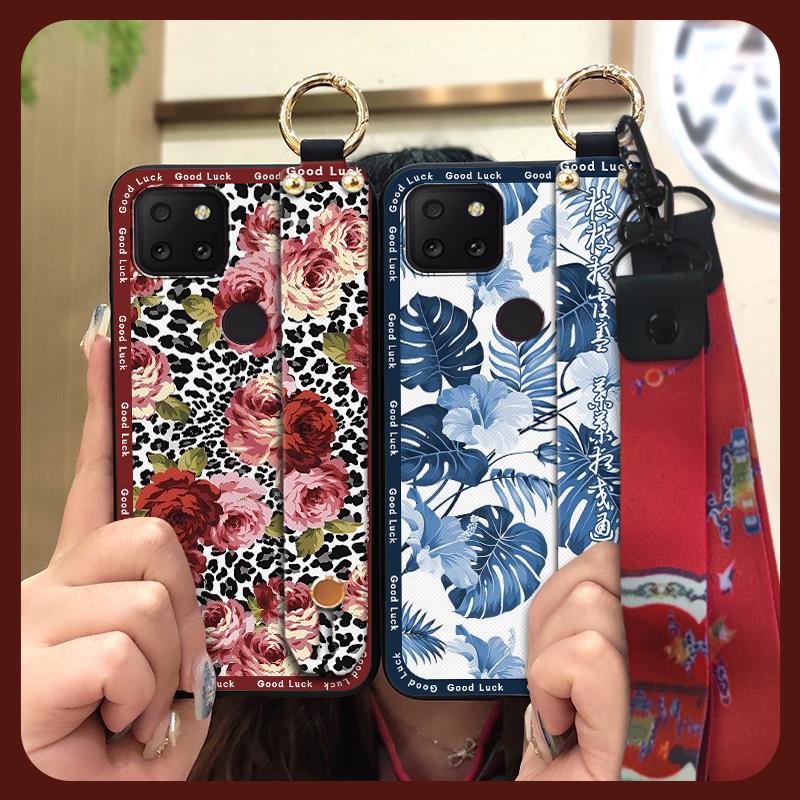 Anti-knock Lanyard Phone Case For TCL T-Mobile Revvl 5G Fashion Protective Phone Holder Ring Wrist Strap Chinese style