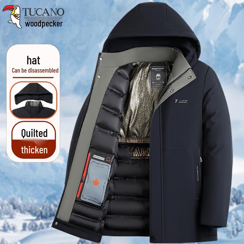 Tucano Men's Thickened Hooded Padded Winter Jacket